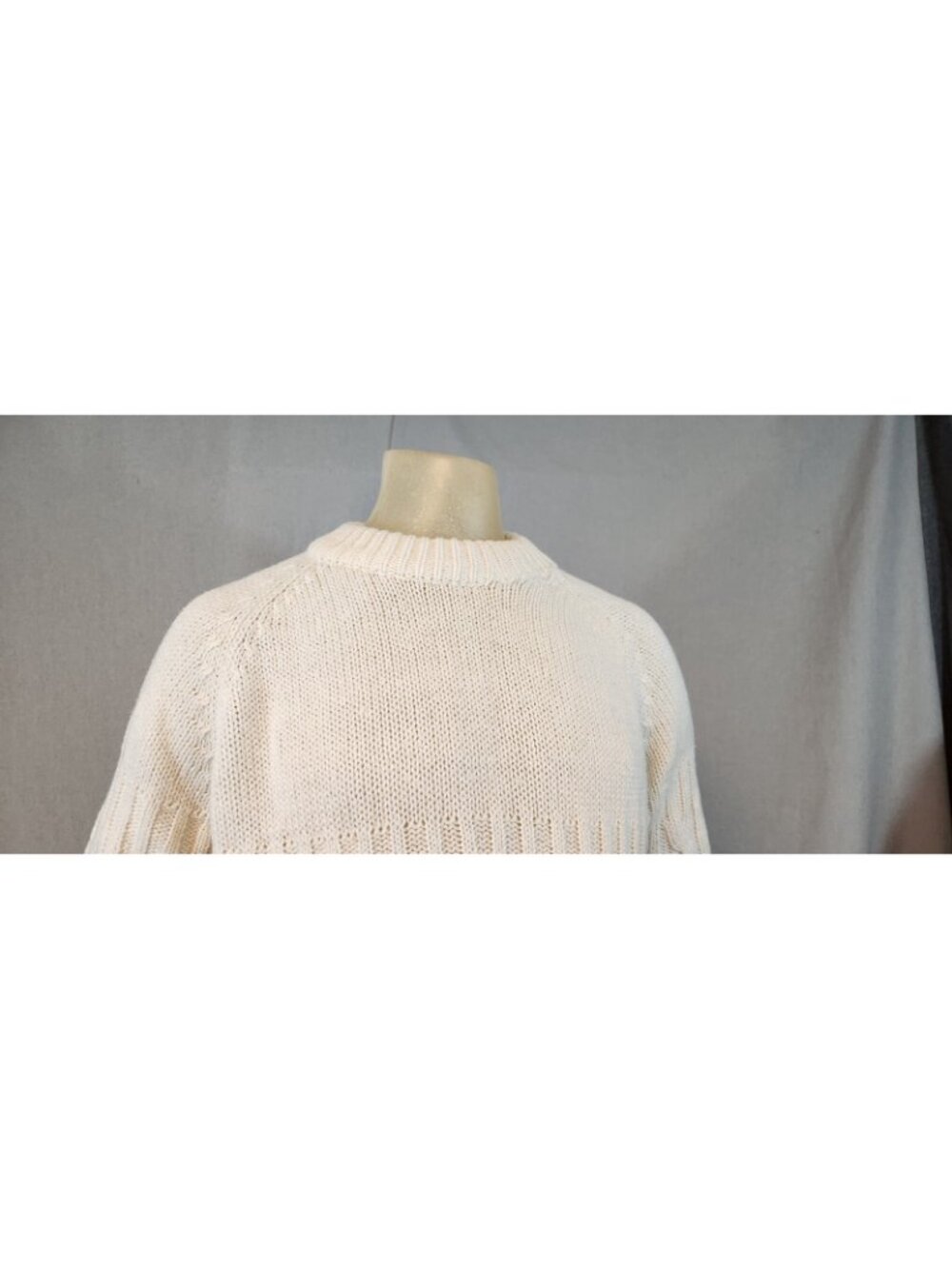 Vintage Thane LARGE White Crew Neck Long Slv Cable Knit Pullover Sweater Top - Picture 2 of 6